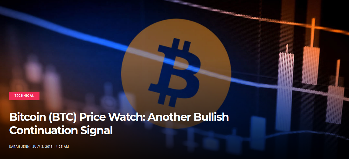 Bitcoin (BTC) Price Watch - Another Bullish Continuation Signal