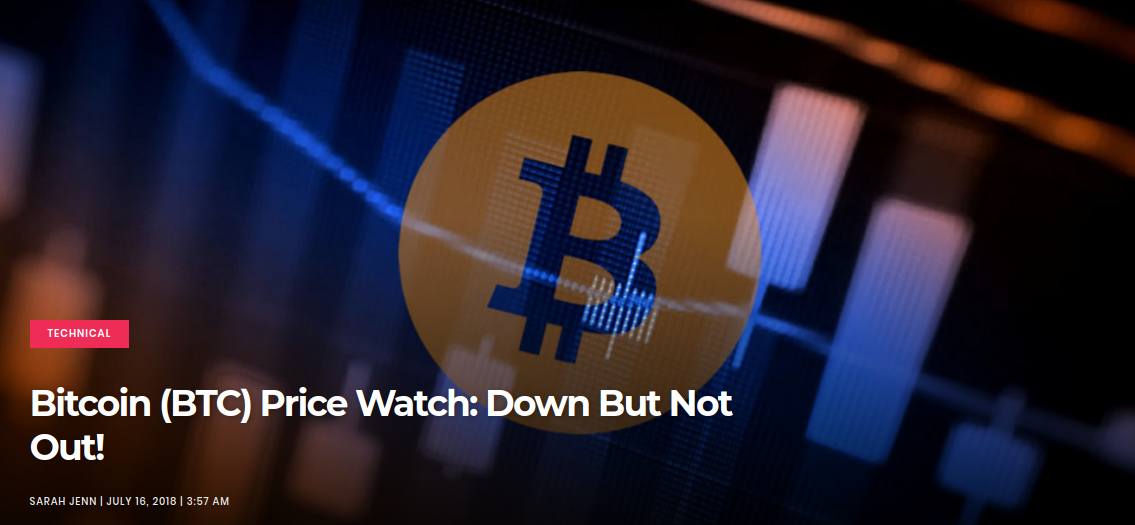 Bitcoin (BTC) Price Watch-  Down But Not Out