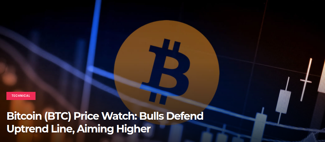 Bitcoin (BTC) Price Watch-  Bulls Defend Uptrend Line, Aiming Higher